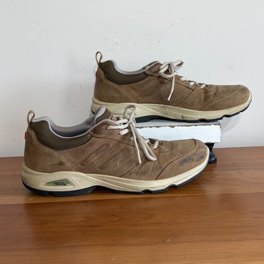 ECCO Receptor Technology Brown Leather Walking Hiking Shoes Mens 43 US 9-9.5
